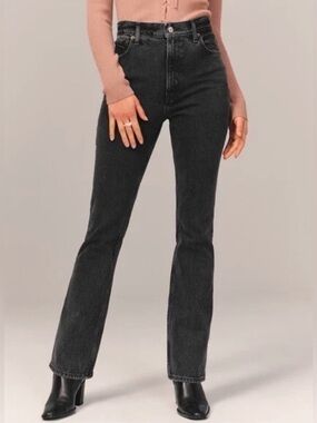 ABERCROMBIE NWT The 70’s Vintage Flare Ultra High Rise Black Jeans